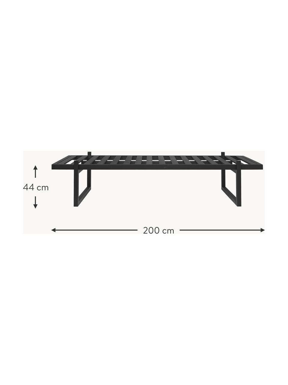 Cadre de lit de jour en chêne Minimal, Bois de chêne, certifié FSC, Bois de chêne noir, laqué, larg. 70 x long. 200 cm