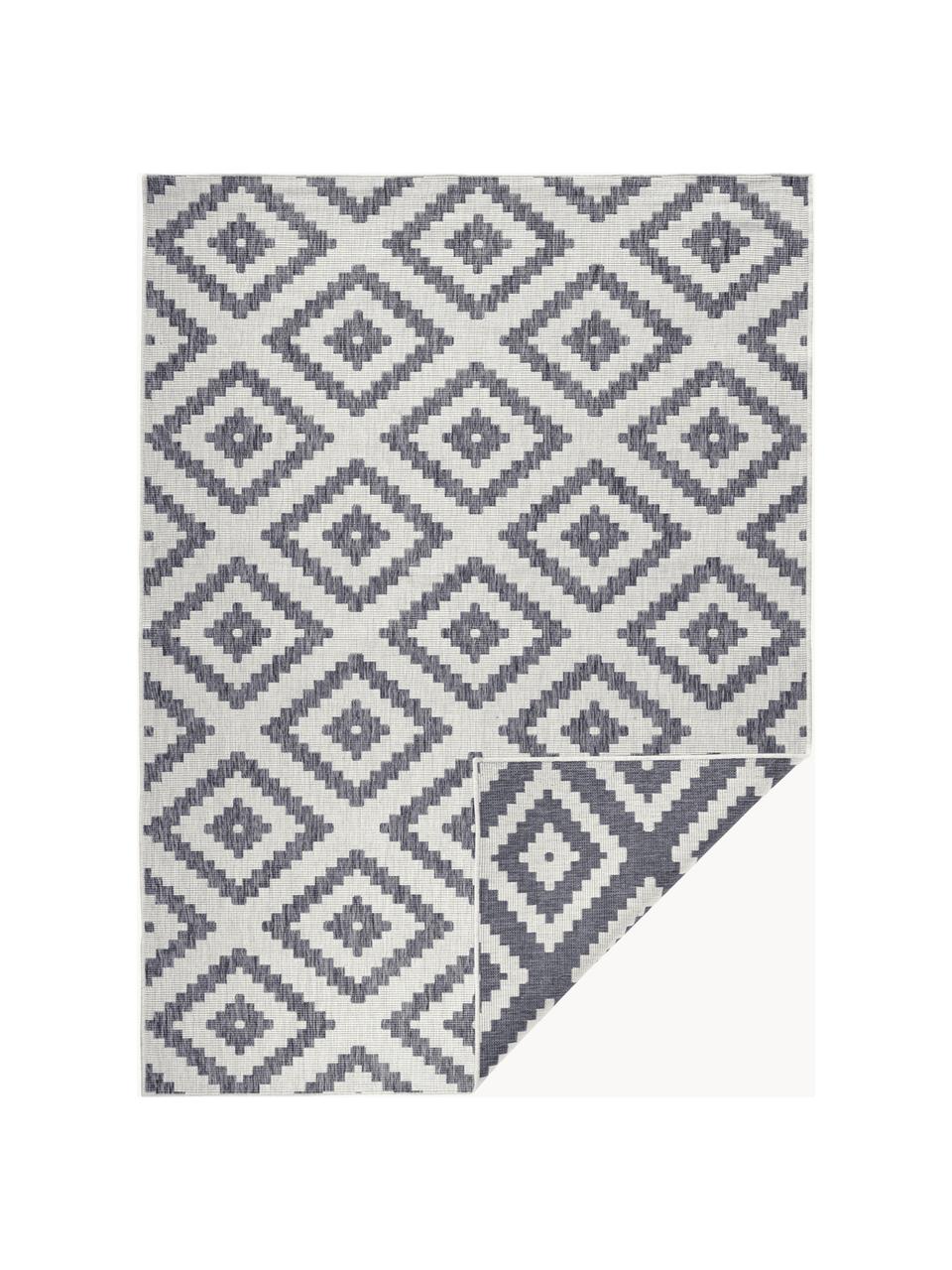 Dwustronny dywan wewnętrzny/zewnętrzny Malta, Szary, odcienie kremowego, S 80 x D 150 cm (Rozmiar XS)