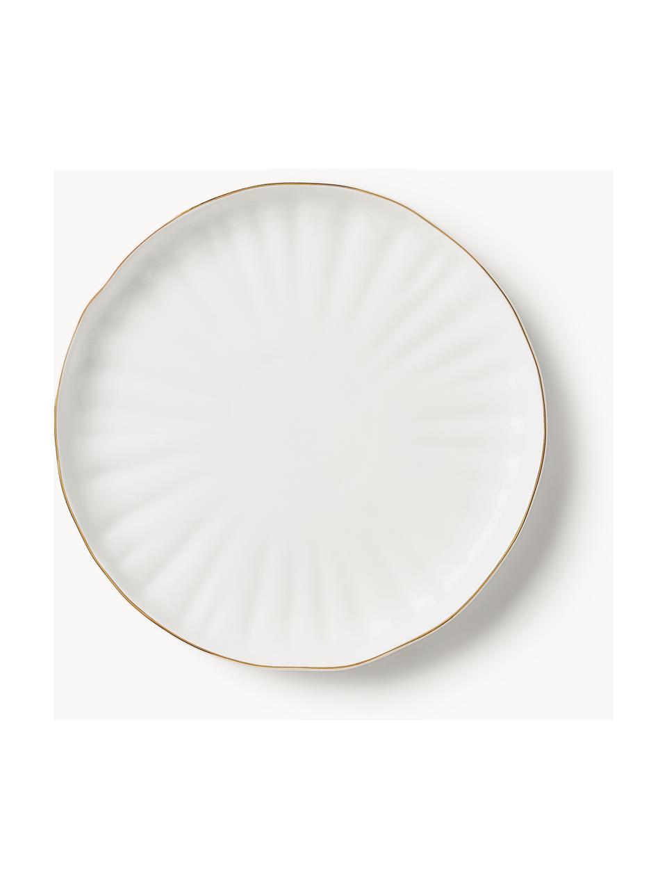 Service de table en porcelaine Sali, 6 personnes (30 élém.), Porcelaine, émaillée, Blanc avec bordure dorée, 6 personnes (30 élém.)