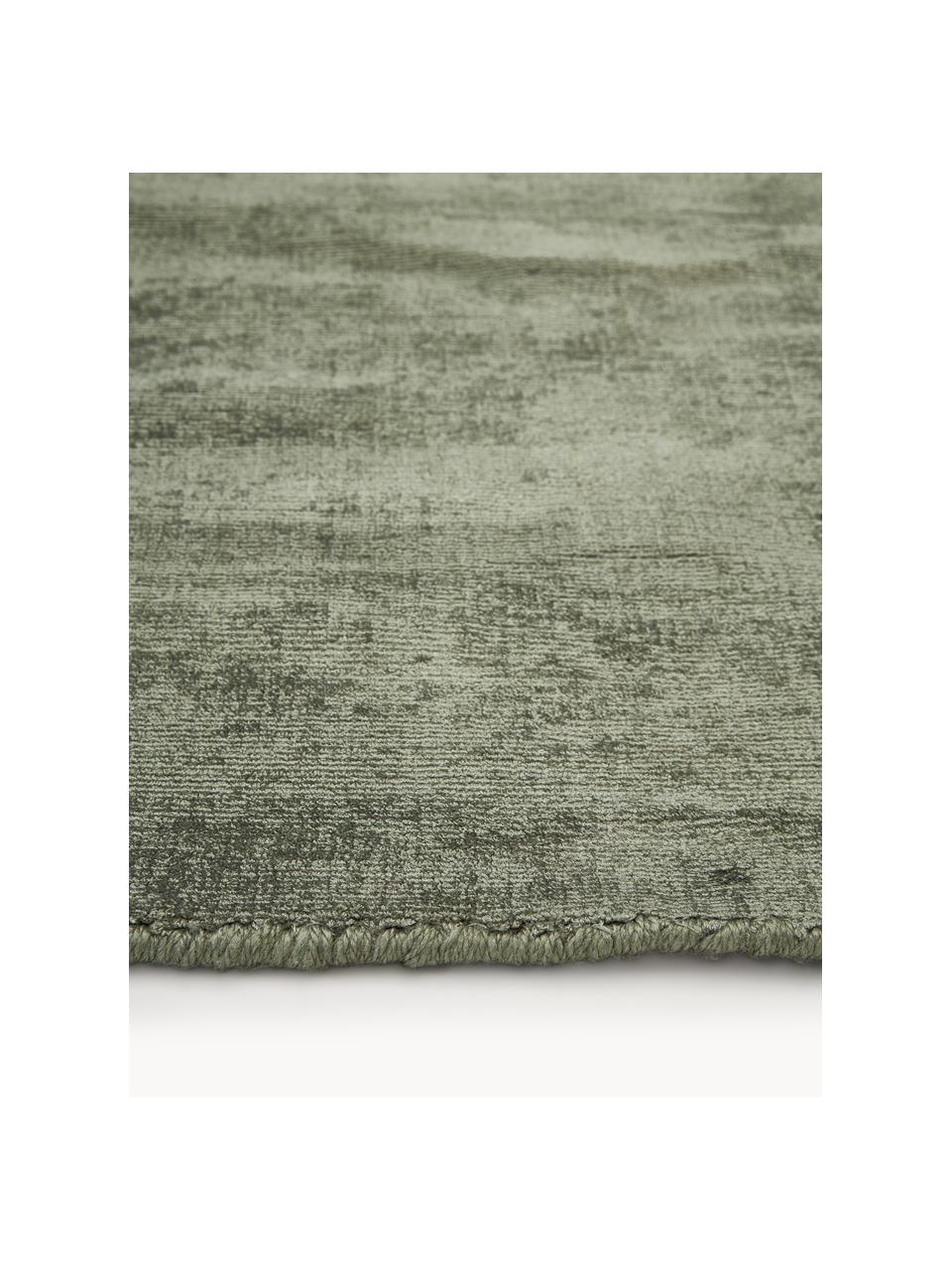 Tapis en viscose tissé main Jane, Vert foncé, larg. 200 x long. 300 cm (taille L)