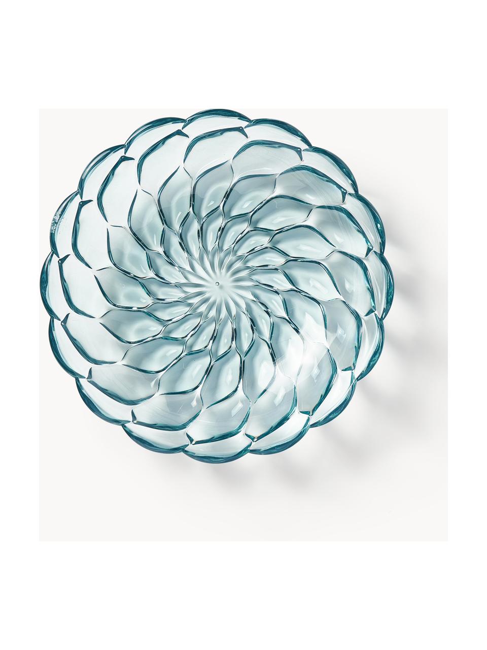 Platos hondos con relieve Jellies, 4 uds., Plástico, Azul claro, Ø 22 cm