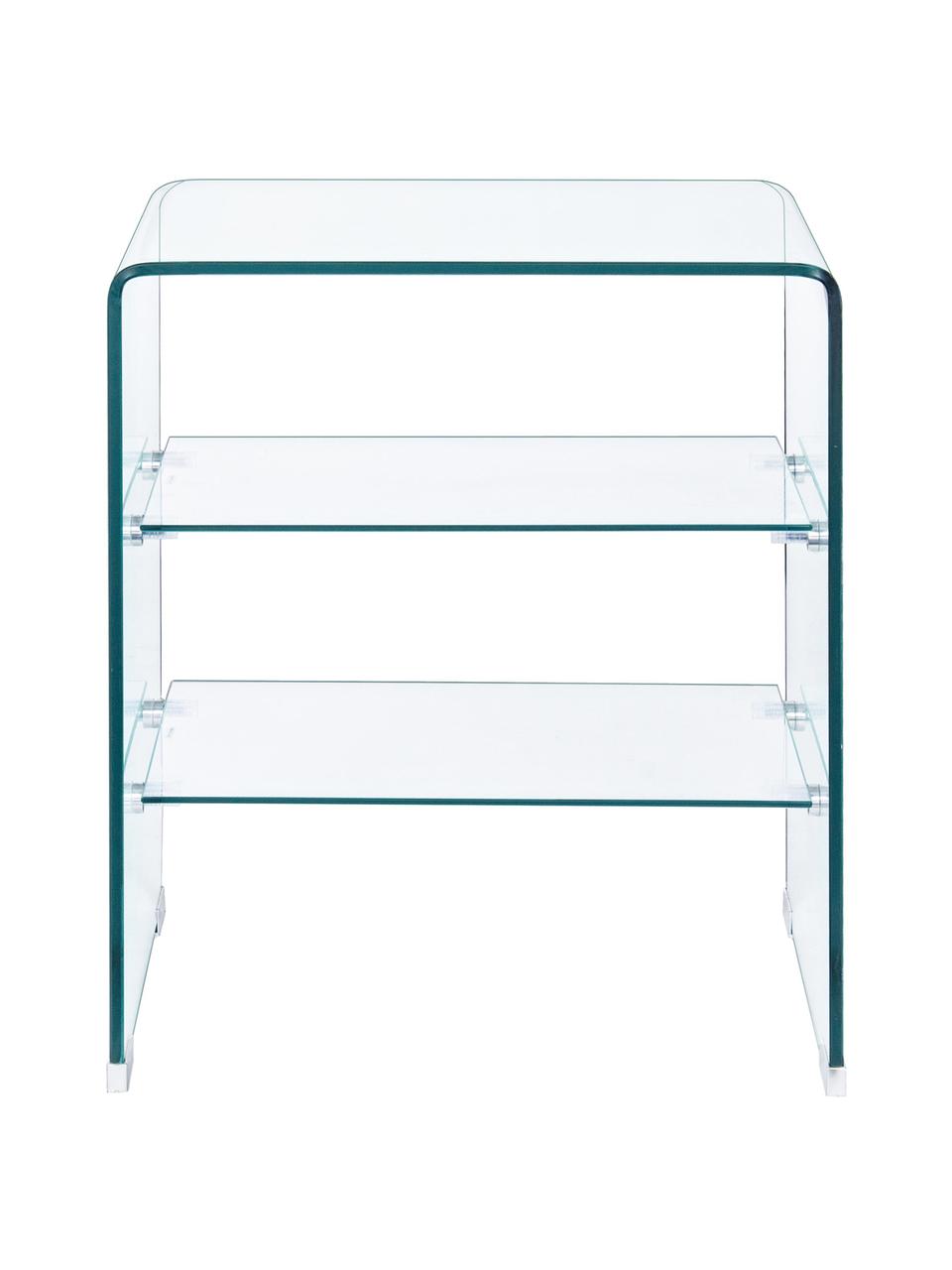 Sklenený nočný stolík Glasse, Sklo, Priehľadná, Š 50 x V 58 cm
