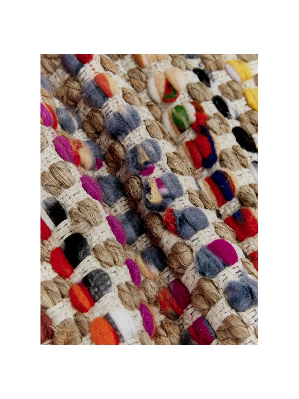 Gekleurde kussenhoes Cando van jute-mix, Jute, multicolour, 45 x 45 cm