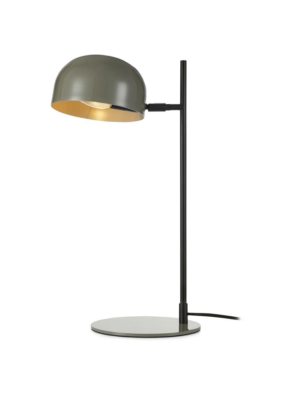 Moderne tafellamp Pose in grijs/zwart, Lampenkap: gecoat metaal, Wit, zwart, D 29 x H 49 cm