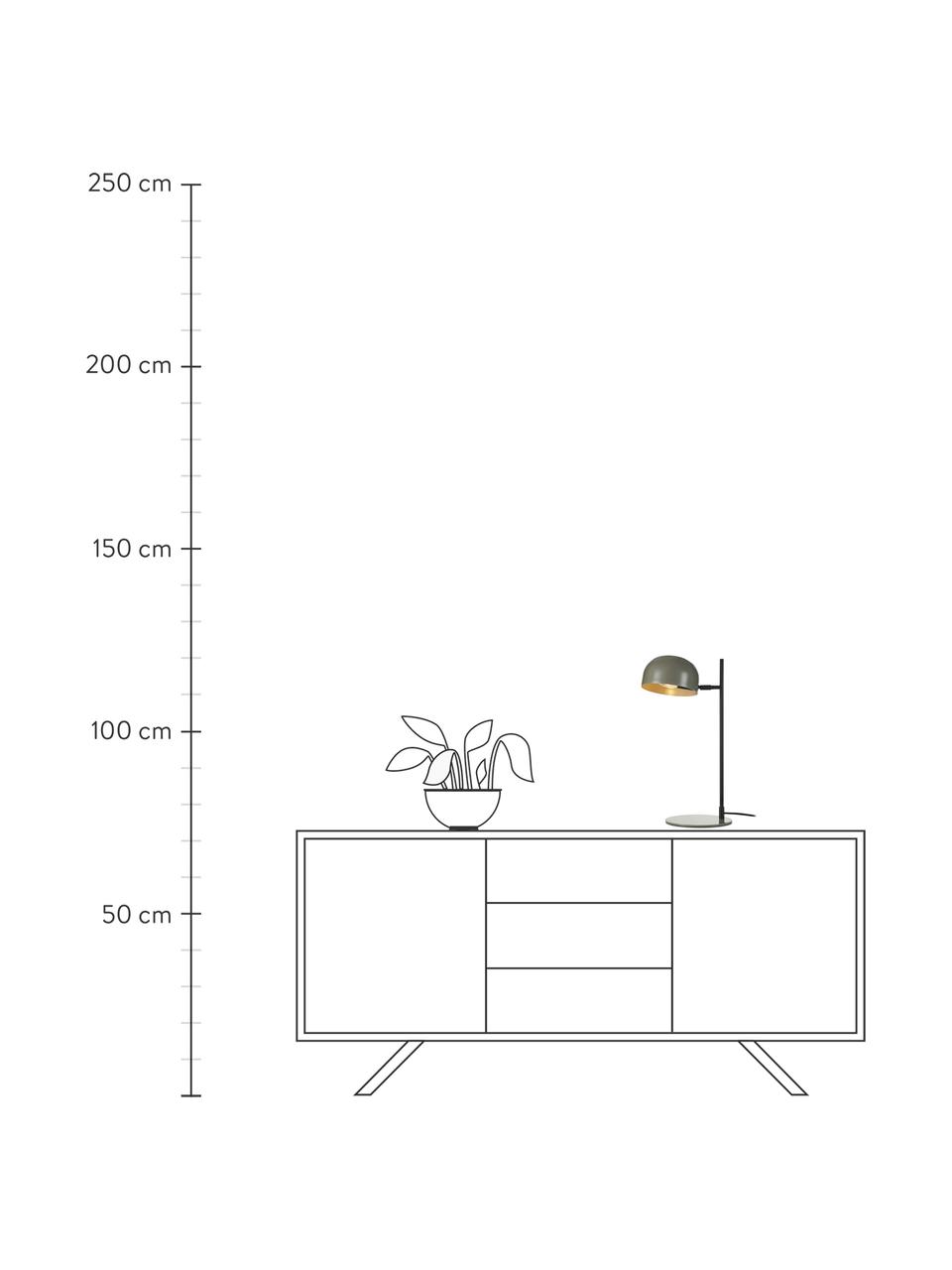 Lampada da tavolo moderna Pose, Paralume: metallo rivestito, Struttura: metallo rivestito, Grigio, nero, Prof. 29 x Alt. 49 cm