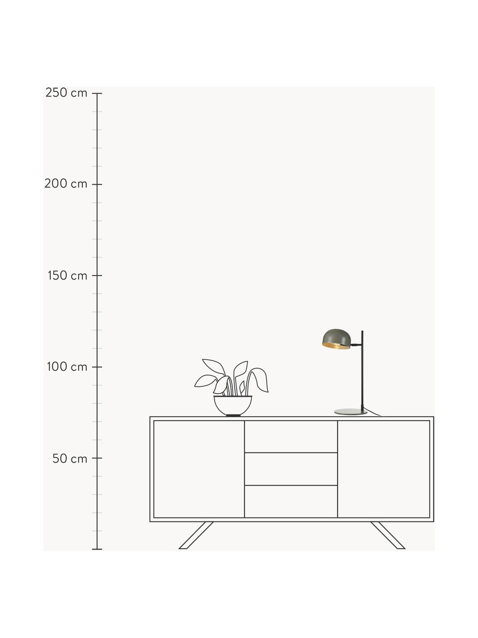 Lampada da tavolo moderna Pose, Paralume: metallo rivestito, Struttura: metallo rivestito, Grigio, nero, Prof. 29 x Alt. 49 cm