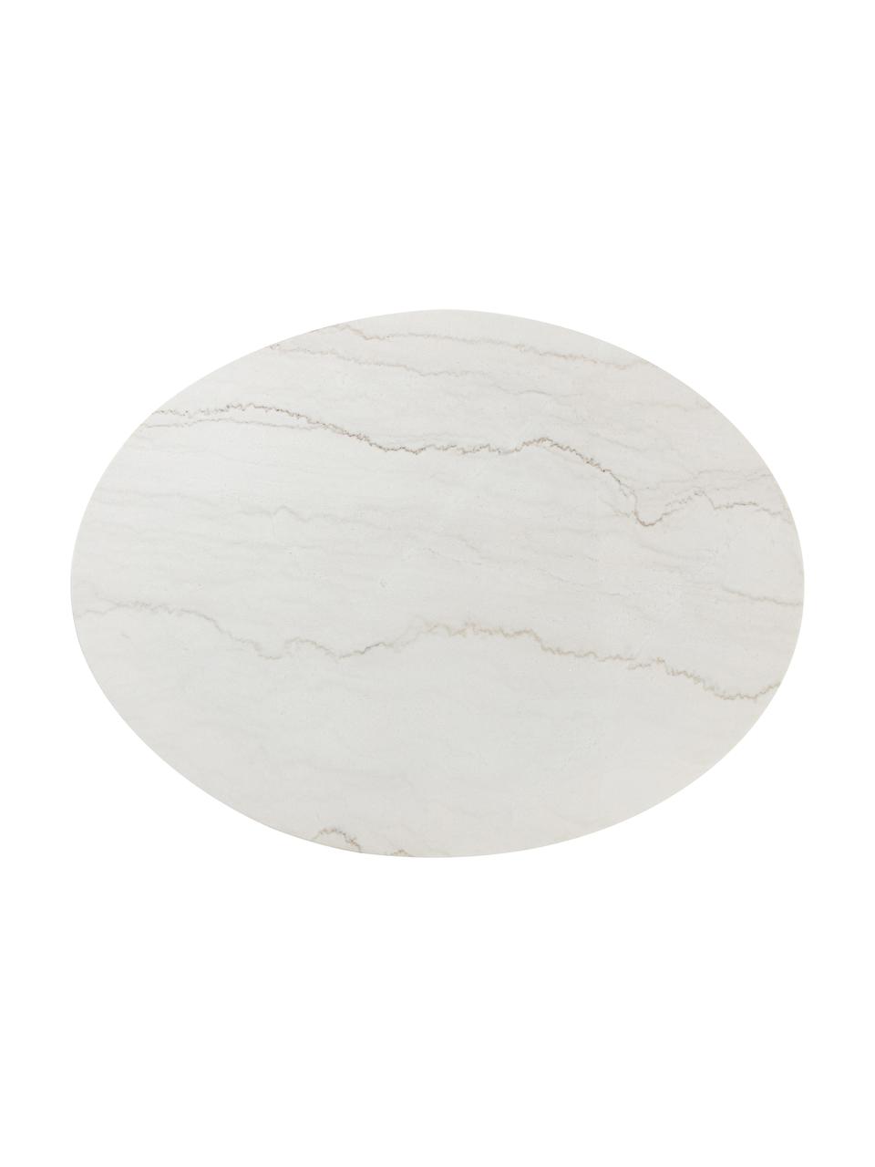 Table ovale en marbre Miley, 120 x 90 cm, Blanc, marbré, larg. 120 cm
