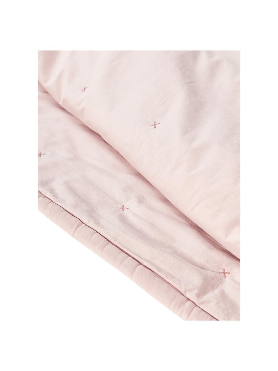 Copriletto in cotone Lenore, Rivestimento: 100% cotone, Rosa cipria, Larg. 250 x Lung. 230 cm
