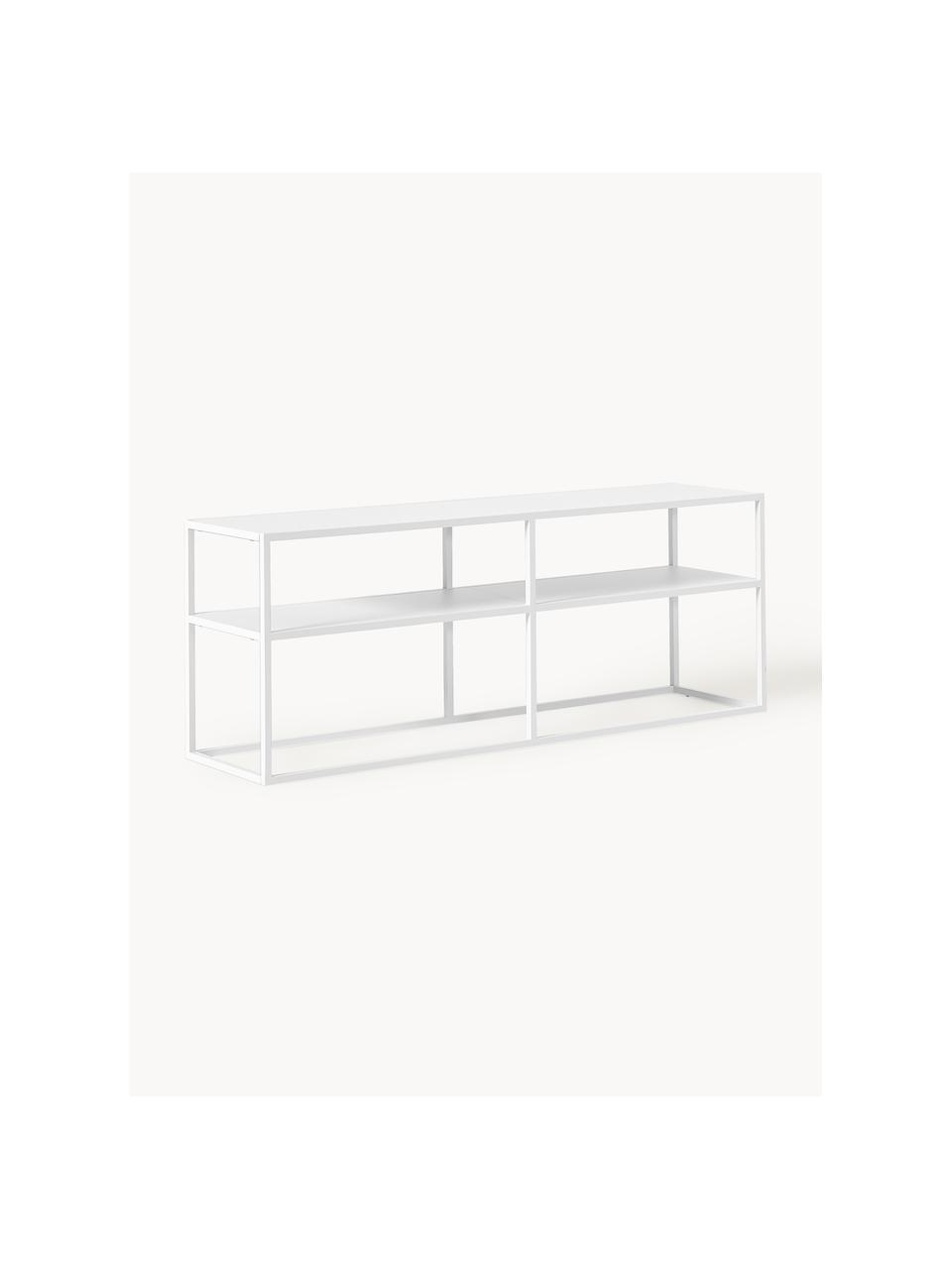 Credenza bassa in metallo Neptun, Metallo verniciato a polvere, Bianco, Larg. 120 x Alt. 46 cm