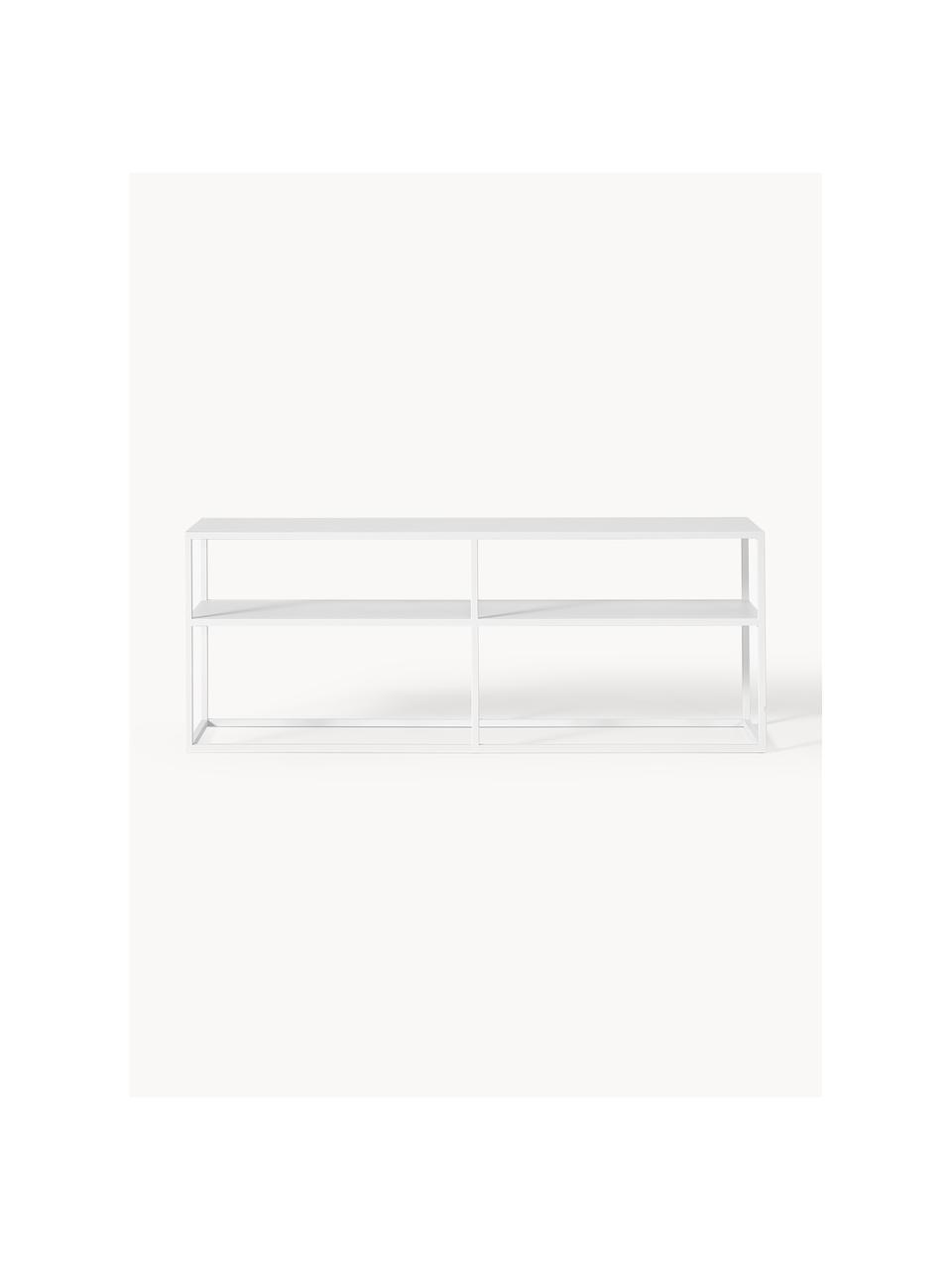 Meuble TV en métal Neptun, Métal, revêtement par poudre, Blanc, larg. 120 x haut. 46 cm