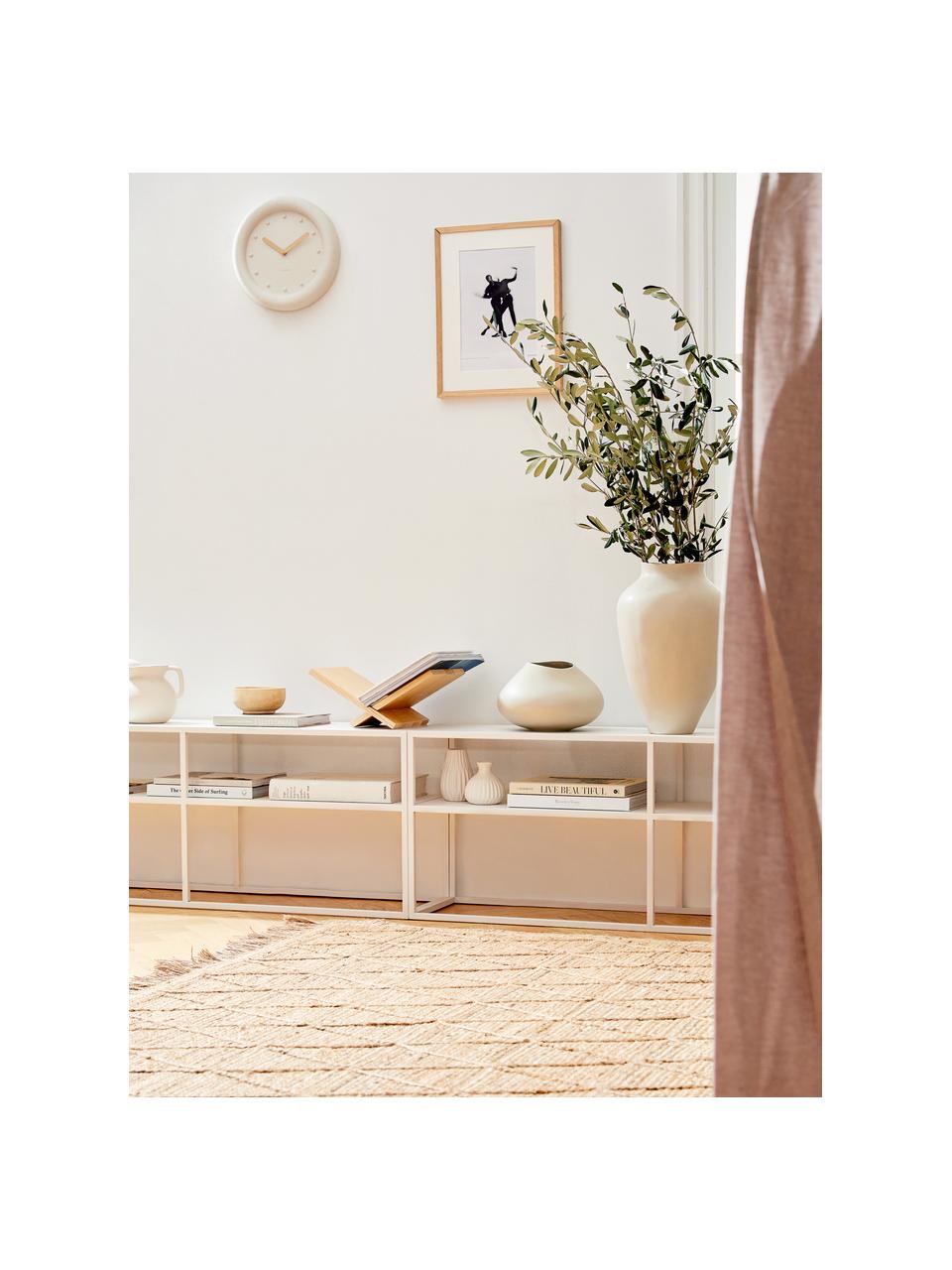 Credenza bassa in metallo Neptun, Metallo verniciato a polvere, Bianco, Larg. 120 x Alt. 46 cm