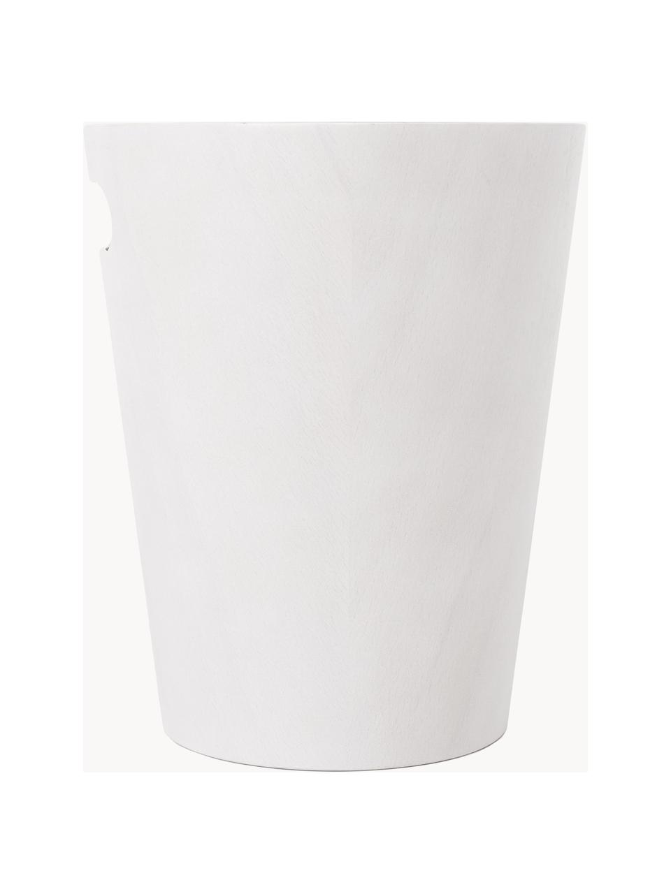 Corbeille à papier XS Woodrow Can, Bois laqué, Blanc, Ø 23 x haut. 28 cm, 7,5 L