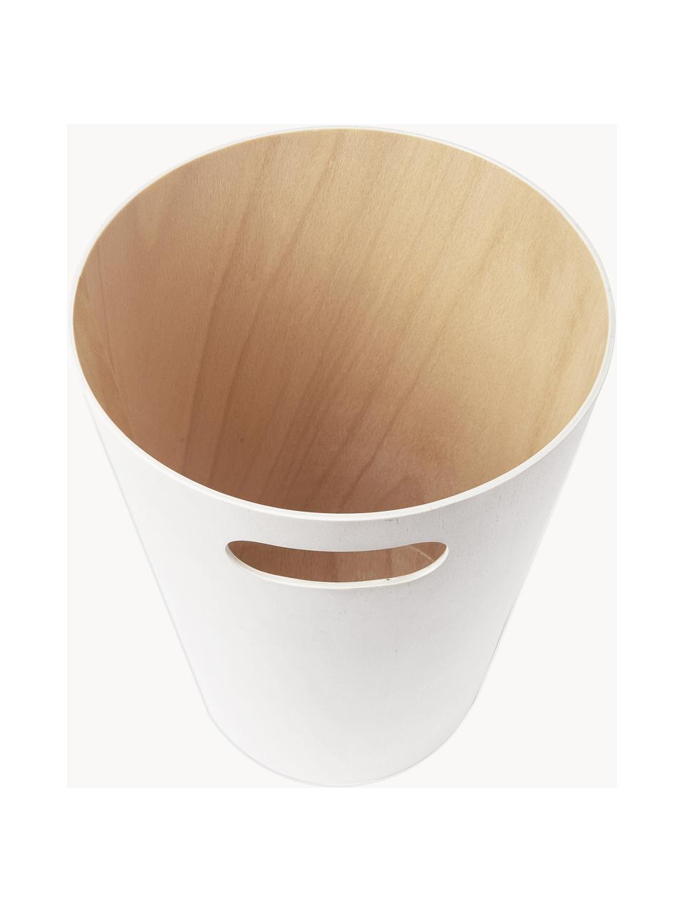 Papelera pequeña Woodrow Can, Madera pintada, Blanco, Ø 23 x Al 28 cm, 7,5 L