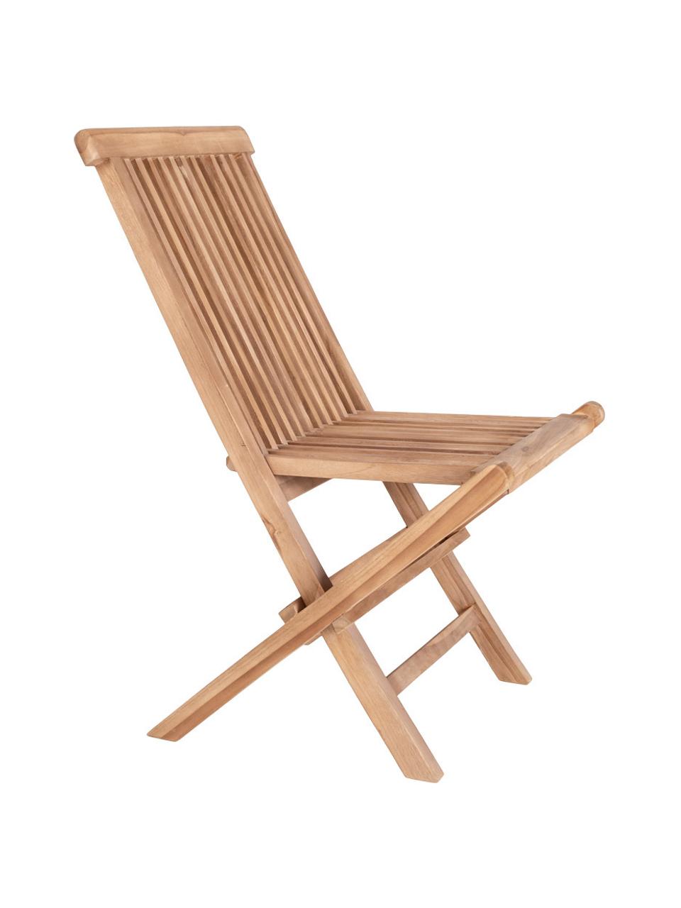Teaková zahradní židle Toledo, skládací, Teakové dřevo, Světle hnědá, Š 44 cm, H 55 cm