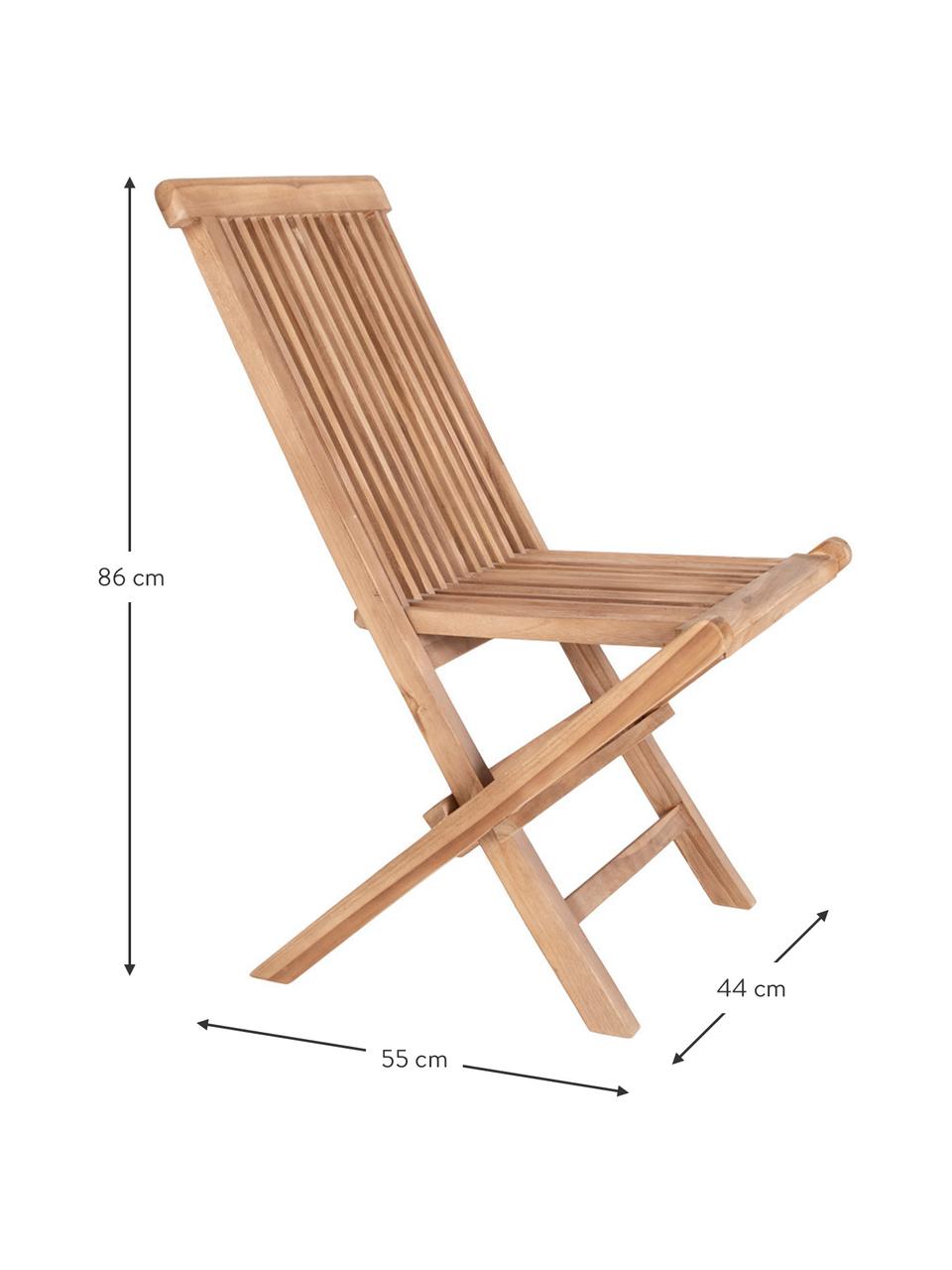 Sedia pieghevole da giardino in legno di teak Toledo, Legno di teak, Marrone chiaro, Larg. 44 x Prof. 55 cm