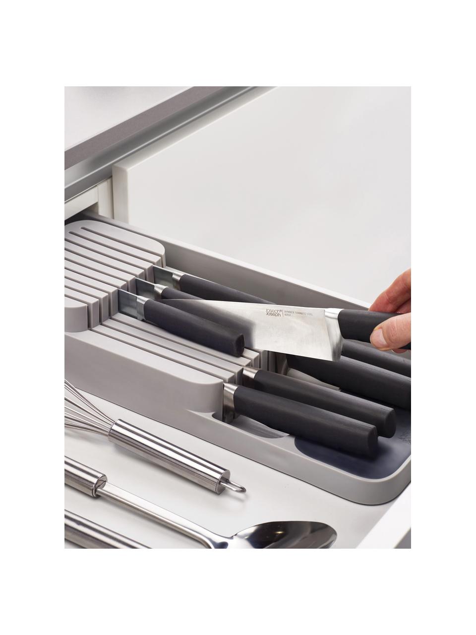 Range-couteaux en plastique DrawerStore, Polypropylène, Gris, larg. 14 x haut. 7 cm