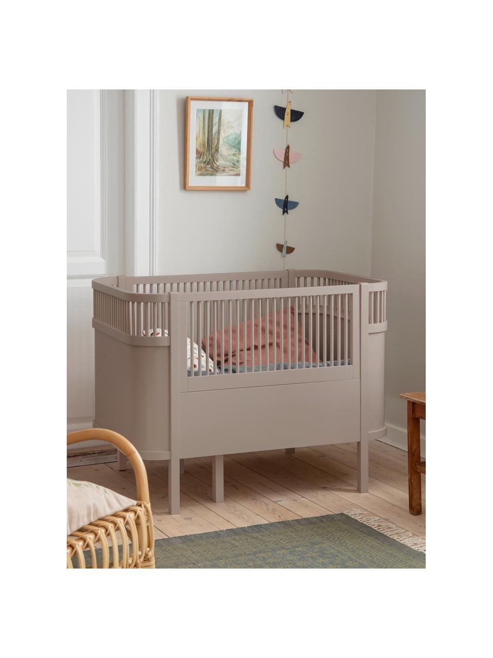 Verlängerbares Babybett Baby & Junior aus Birkenholz, 70 x 110/150 cm, Birkenholz, lackiert, Taupe, B 70 x L 110/150 cm