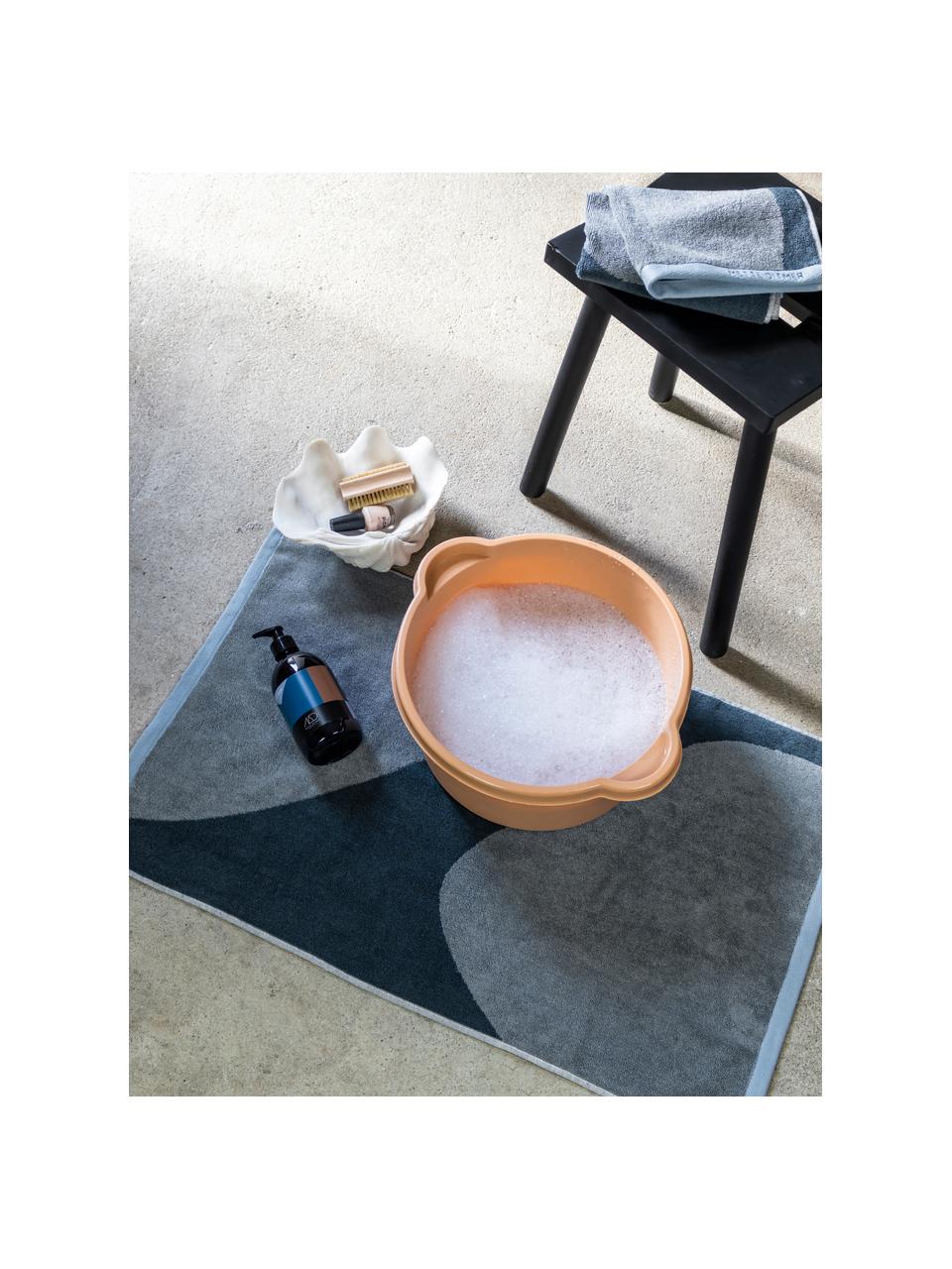 Vzorovaný koberec do kúpeľne Rock, 100 % organická bavlna, Modrá, sivá, Š 50 x D 80 cm