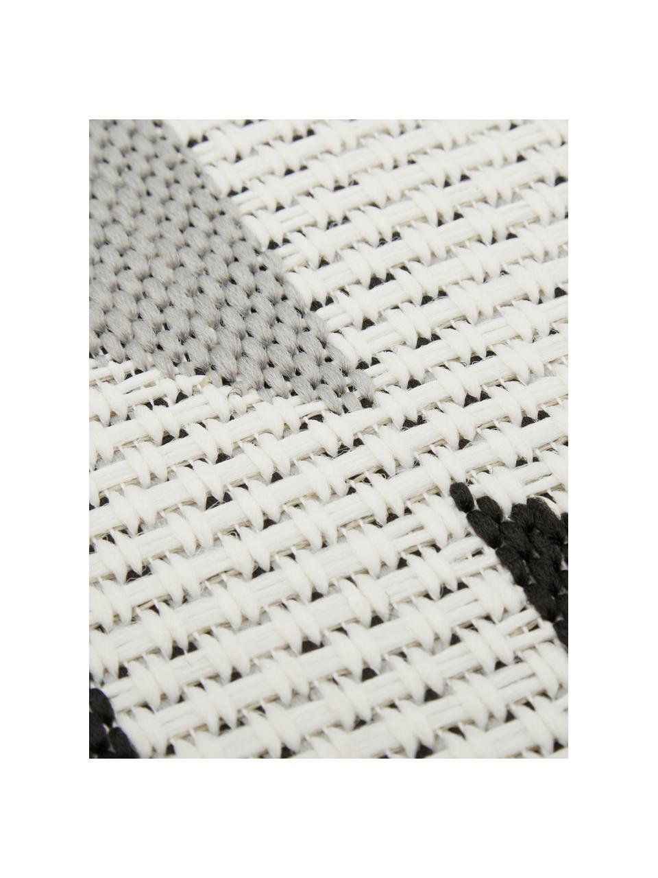 In- & outdoor vloerkleed Ikat met ethno patroon, 86% polypropyleen, 14% polyester, Crèmewit, zwart, grijs, B 200 x L 290 cm (maat L)
