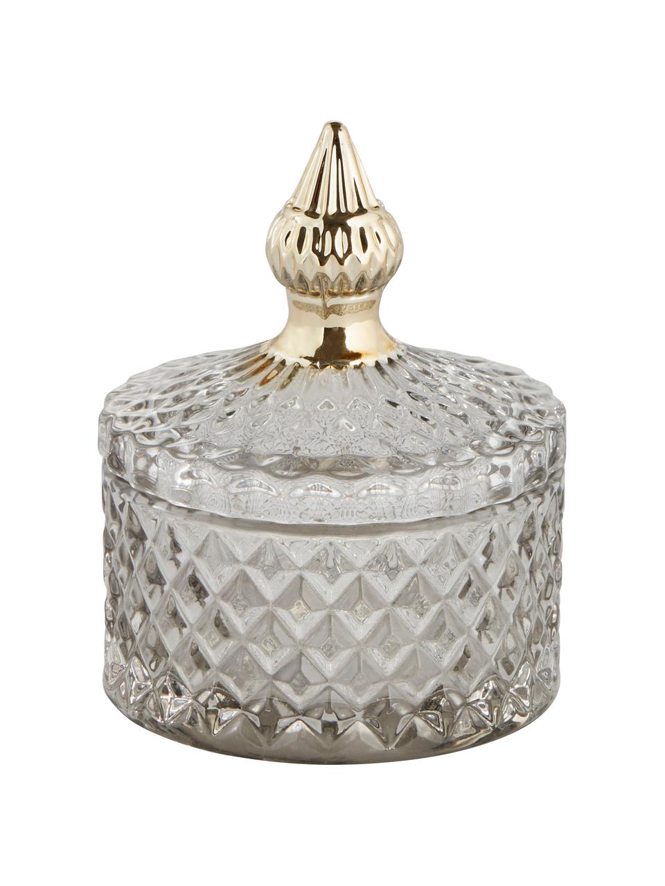 Contenitore piccolo Miya, Vetro, Grigio, dorato, Ø 9 x Alt. 11 cm