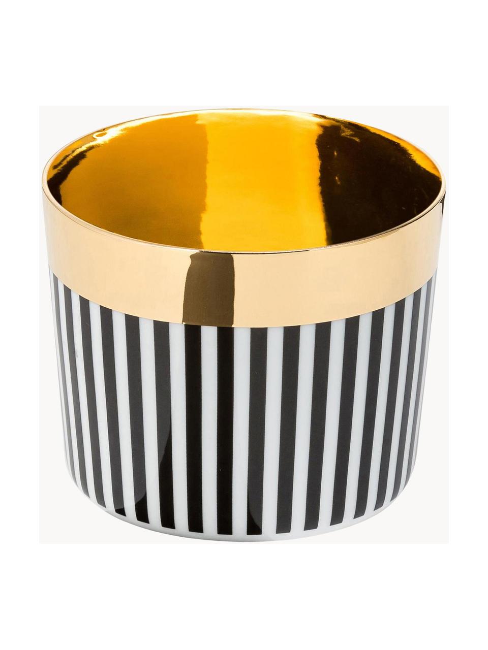 Vaso de champán de porcelana Sip of Gold, Borde: dorado, Multicolor, Ø 9 x Al 7 cm, 300 ml