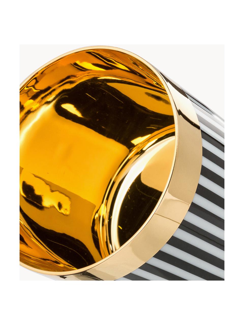 Vaso de champán de porcelana Sip of Gold, Borde: dorado, Multicolor, Ø 9 x Al 7 cm, 300 ml