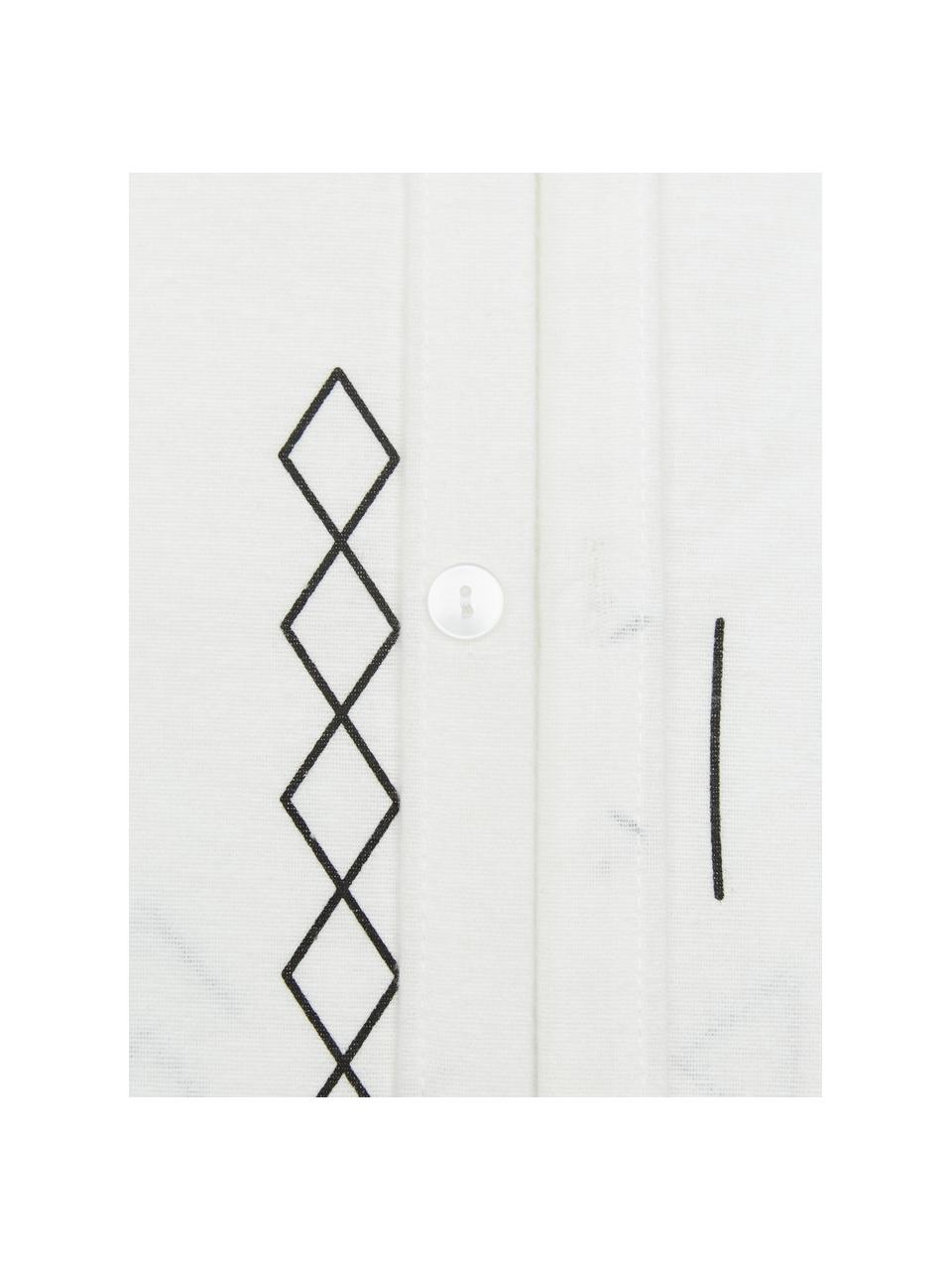 Flanelová obliečka na vankúš so vzorom Tabitha, 2 ks, Écru, čierna, Š 40 x D 80 cm
