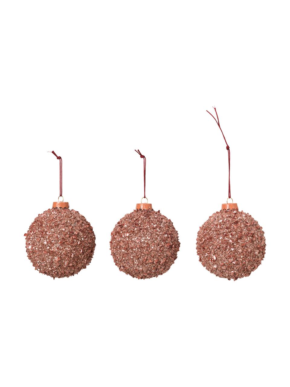 Kerstballen Cinna Ø 8 cm, 3 stuks, Roze, Ø 8 cm