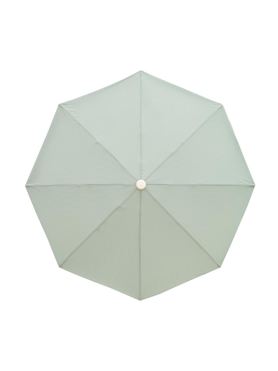 Sombrilla Amalfi, Estructura: madera, Verde menta, Ø 230 x Al 220 cm