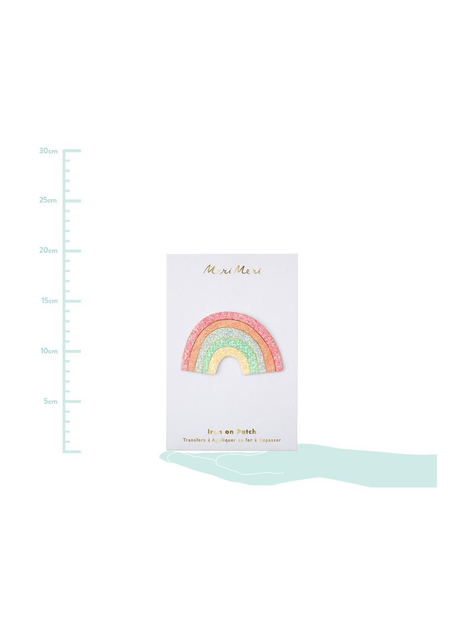 Toppa termoadesiva Rainbow, Tela di cotone, Multicolore, Larg. 8 x Alt. 11 cm