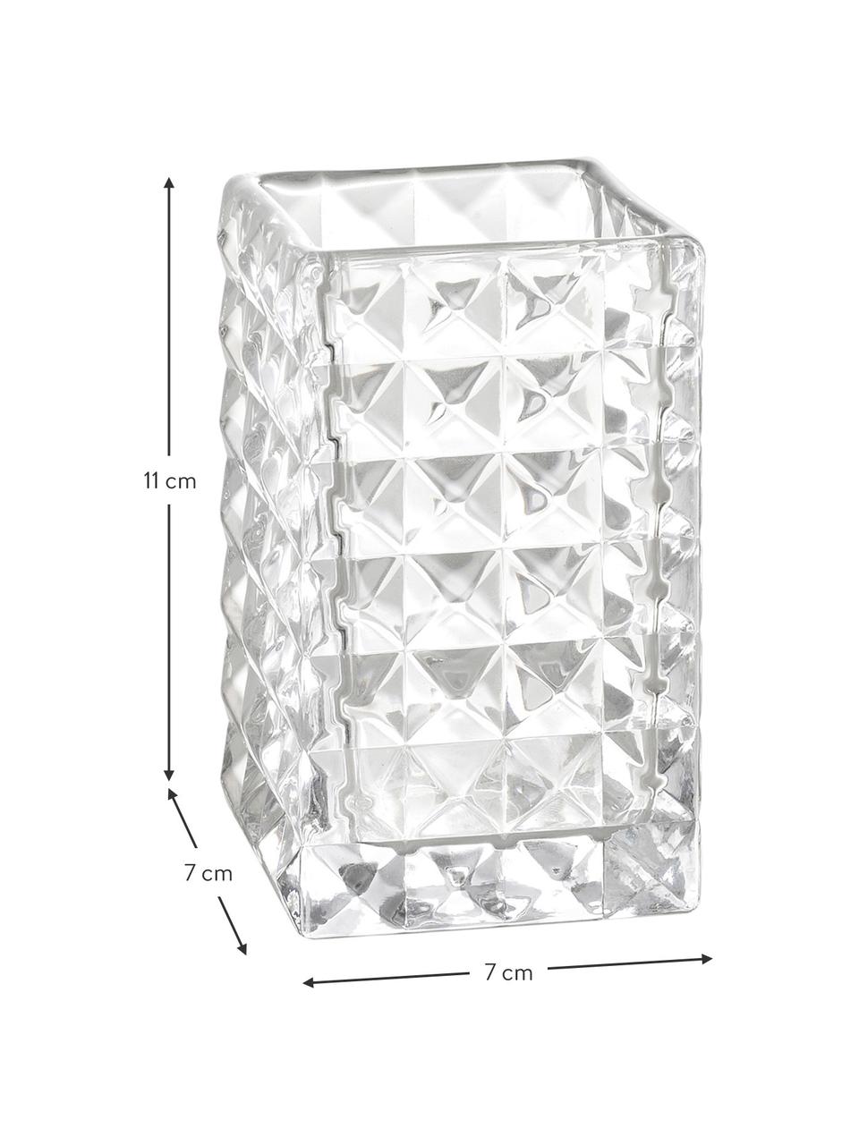 Porta spazzolini Dots, Vetro, Trasparente, Larg. 7 x Alt. 11 cm