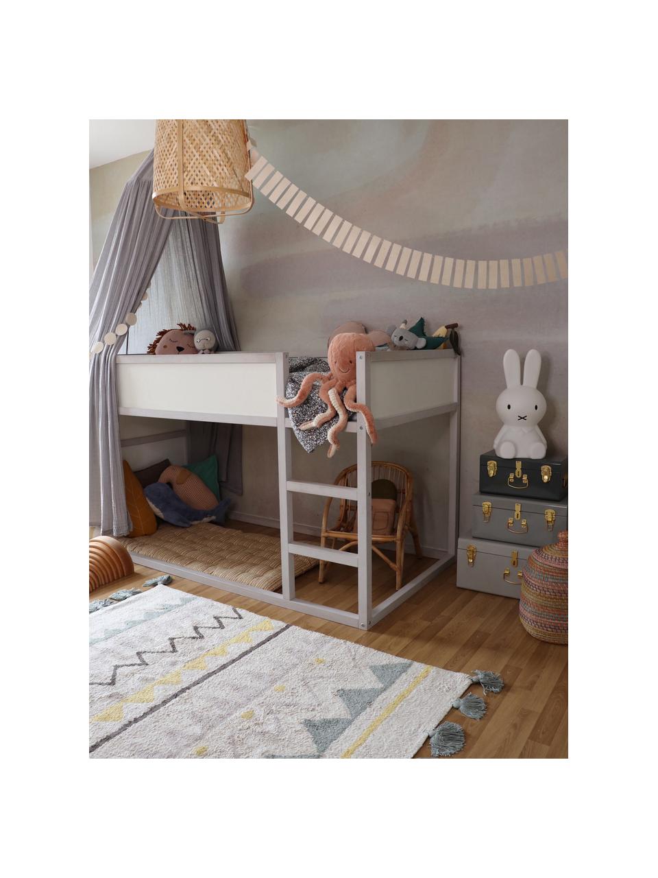 Tappeto in cotone con nappe Azteca, Retro: cotone riciclato, Multicolore, Larg. 120 x Lung. 160 cm (taglia S)