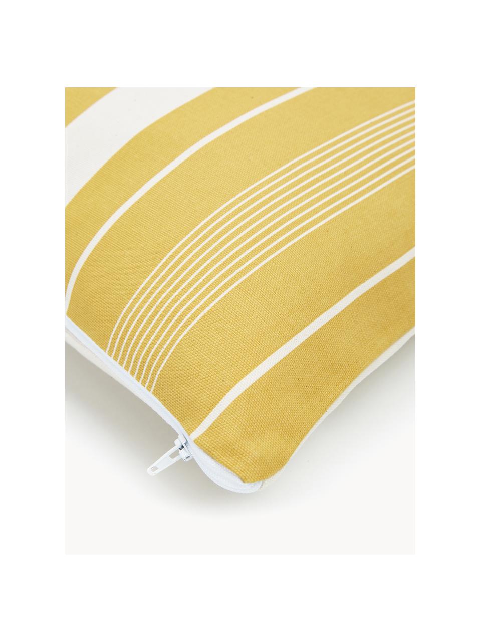 Housse de coussin 45x45 jaune Raji, 100 % coton, Blanc, jaune, larg. 45 x long. 45 cm