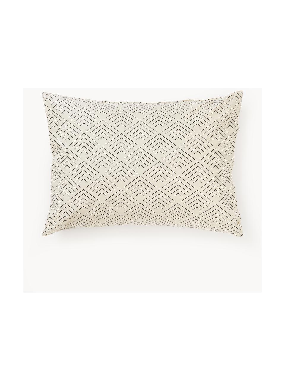Taie d'oreiller en coton à motif graphique Milano, Beige, larg. 50 x long. 70 cm