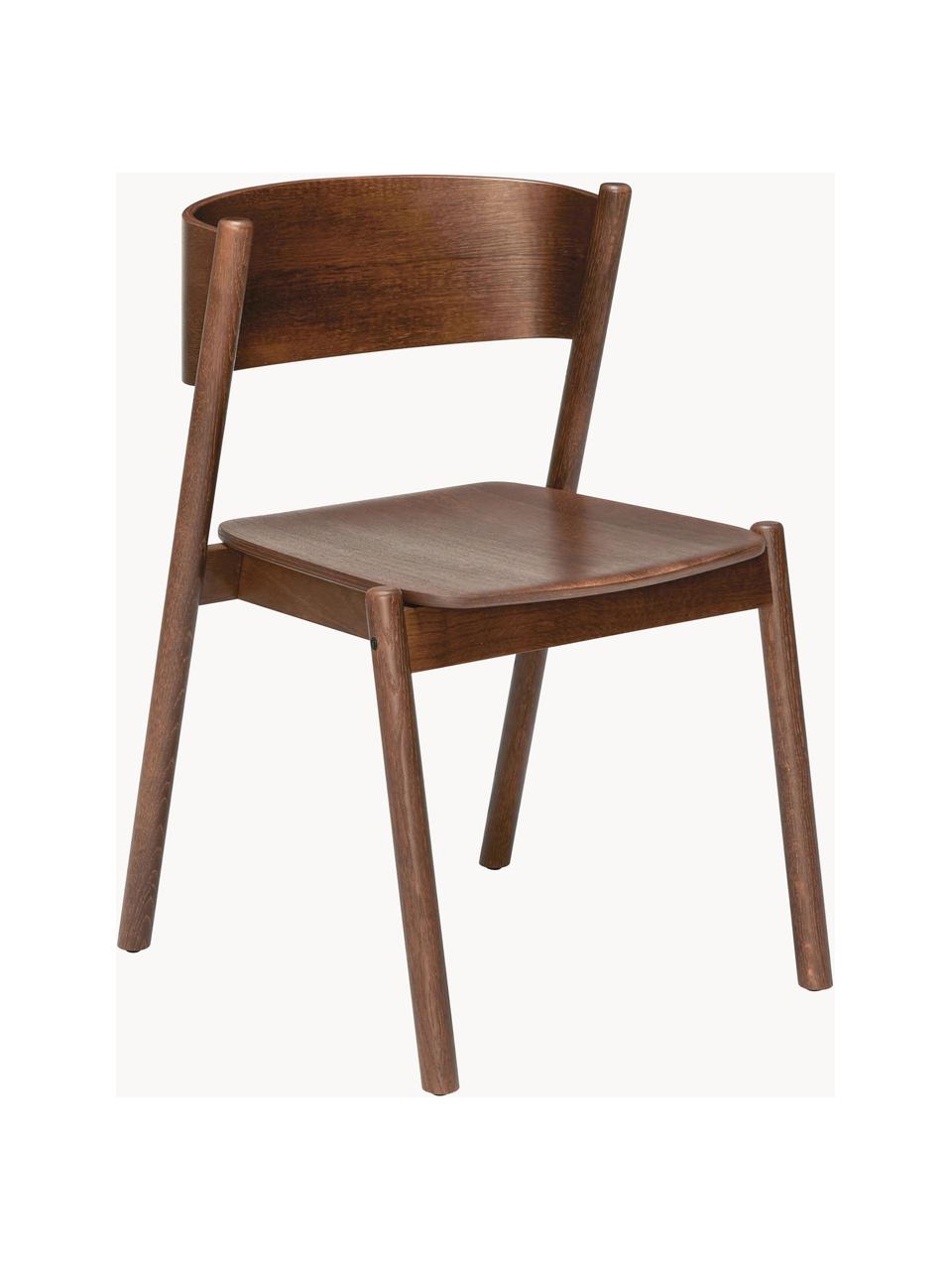 Sedia in legno Oblique, Struttura: legno di faggio, legno di, Legno di quercia scuro, Larg. 55 x Prof. 51 cm