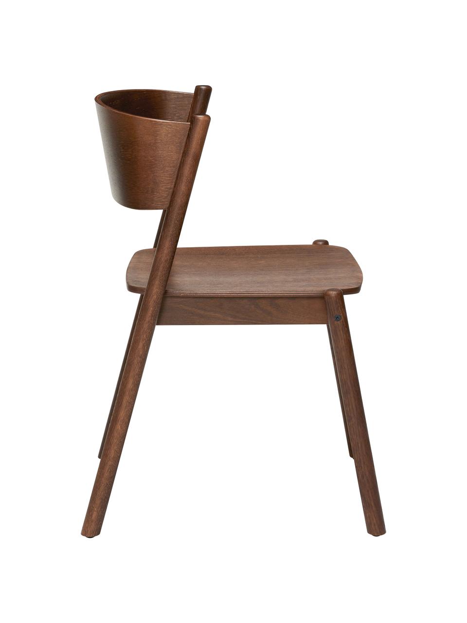 Dřevěná židle Oblique, Dubové dřevo, tmavé, Š 55 cm, H 51 cm