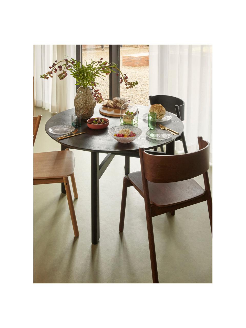 Houten stoel Oblique, Frame: beukenhout eikenhout Dit , Eikenhout, donker, B 55 x D 51 cm