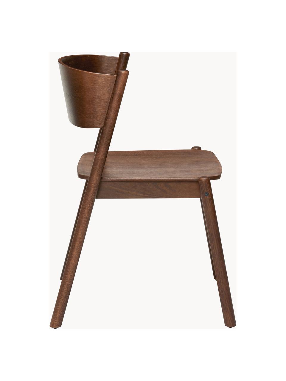 Dřevěná židle Oblique, Dubové dřevo, tmavé, Š 55 cm, H 51 cm