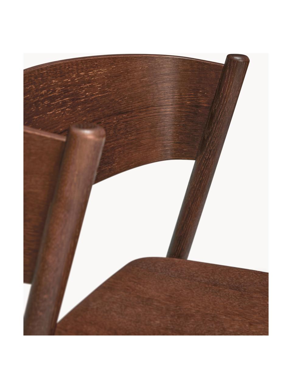 Silla de madera Oblique, Estructura: madera de haya, madera de, Madera de roble oscura, An 55 x F 51 cm
