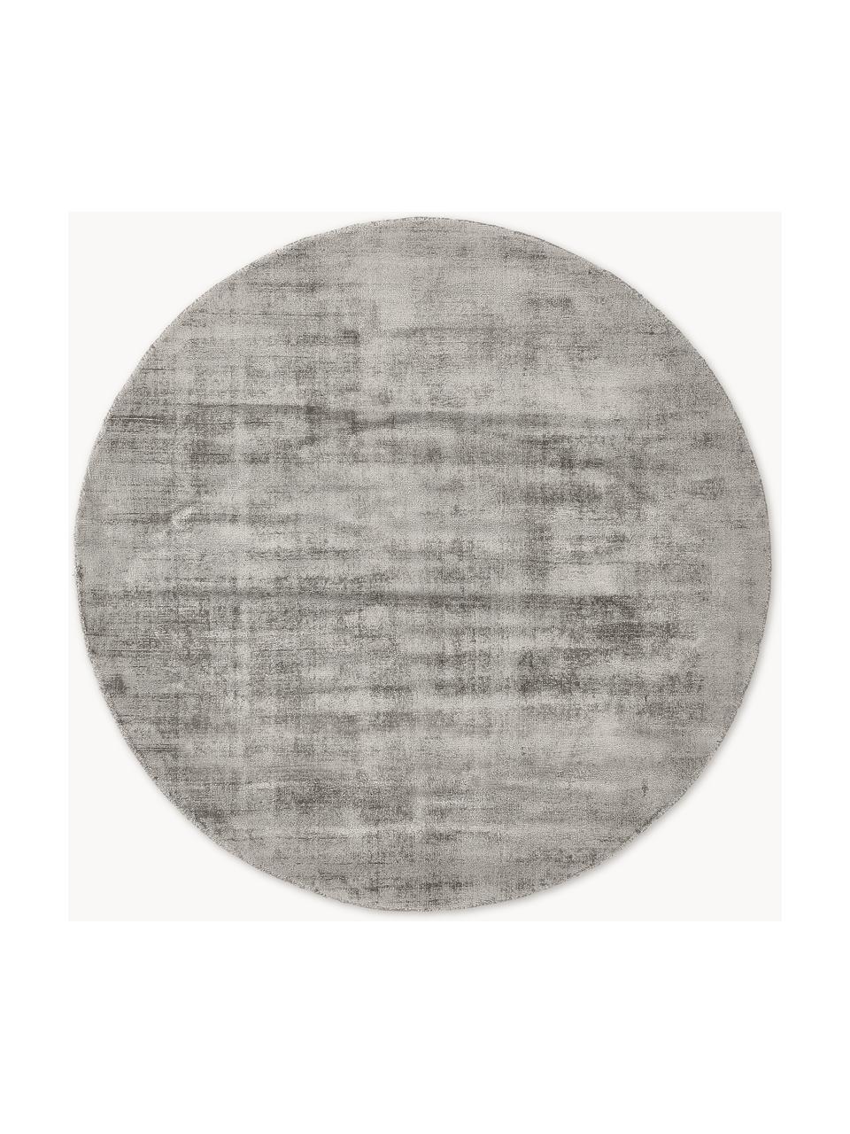 Tappeto rotondo in viscosa fatto a mano Jane, Retro: 100% cotone Il materiale , Grigio, Ø 115 cm (taglia S)