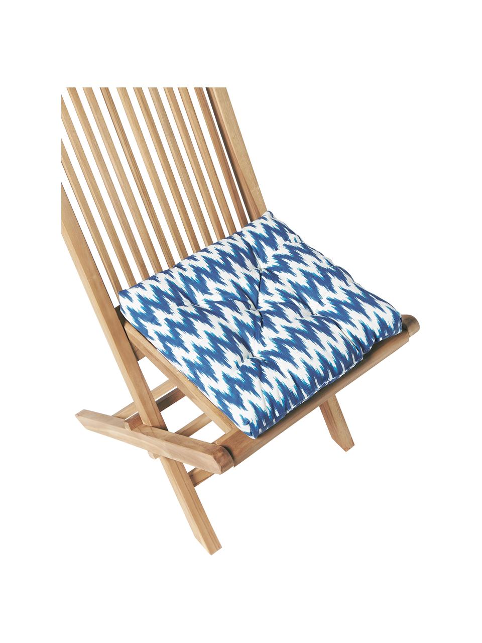 Outdoor stoelkussen Maillot met Ikat patroon, 100% acryl

Het materiaal dat in dit product is gebruikt, is getest op schadelijke stoffen en gecertificeerd volgens STANDARD 100 door OEKO-TEX®, 2016OK0494, Blauw, B 40 x L 40 cm