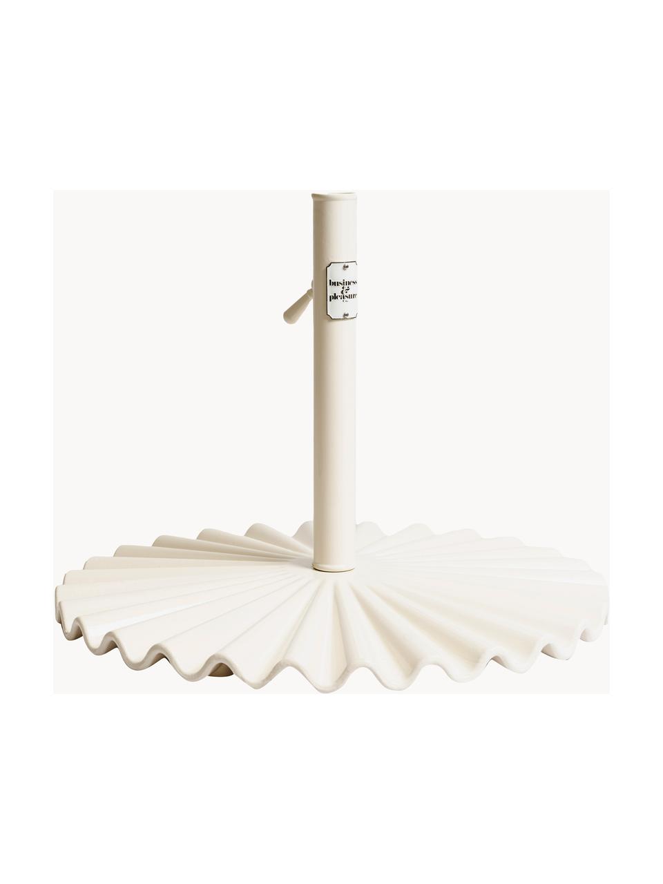 Ronde parasolstandaard Clamshell, Gecoat staal, Wit, Ø 60 x H 41 cm