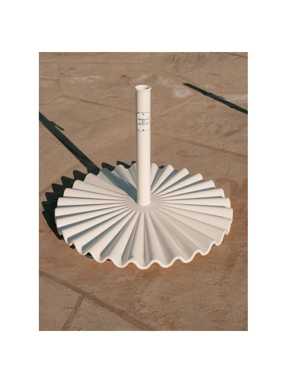 Ronde parasolstandaard Clamshell, Gecoat staal, Wit, Ø 60 x H 41 cm