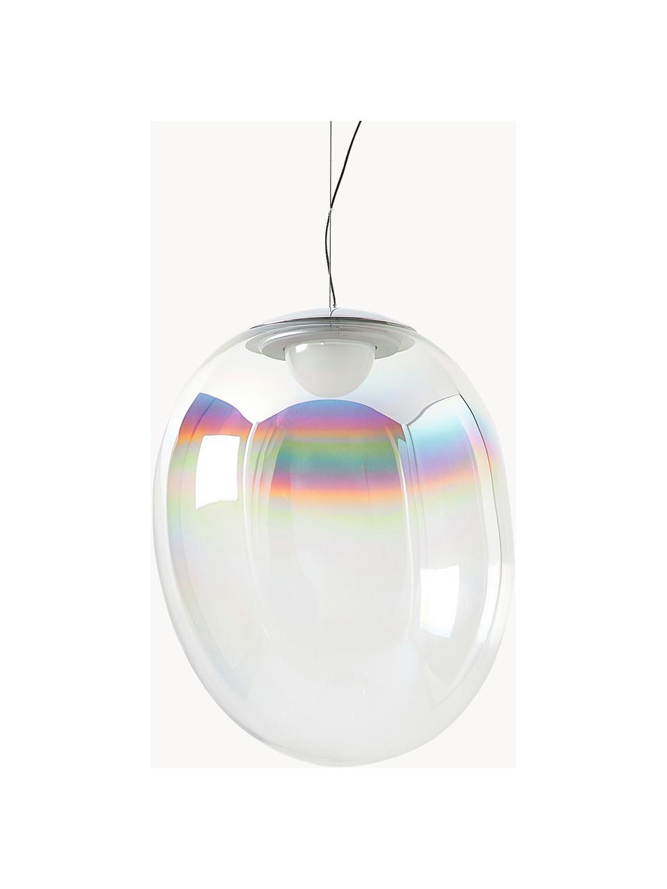 Lampa wisząca LED ze szkła dmuchanego z funkcją przyciemniania Stellar Nebula, Transparentny, opalizujący, Ø 30 x W 37 cm