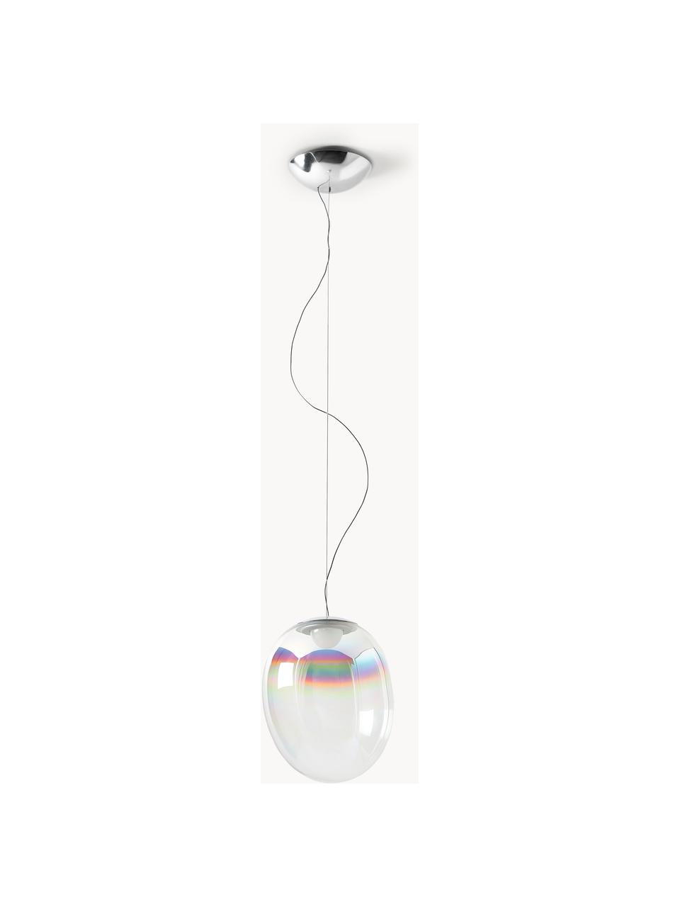 Lampa wisząca LED ze szkła dmuchanego z funkcją przyciemniania Stellar Nebula, Transparentny, opalizujący, Ø 30 x W 37 cm