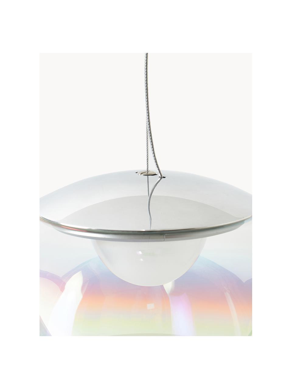 Petite suspension LED soufflée bouche Stellar Nebula, intensité lumineuse variable, Transparent, irisé, Ø 30 x haut. 37 cm