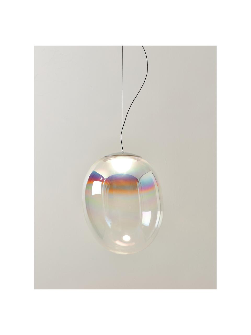 Lampa wisząca LED ze szkła dmuchanego z funkcją przyciemniania Stellar Nebula, Transparentny, opalizujący, Ø 30 x W 37 cm