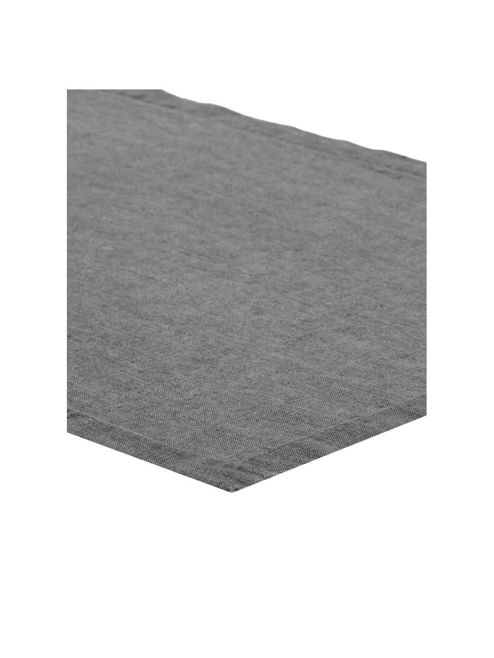 Linnen tafelloper Ruta, Grijs, B 40 x L 140 cm
