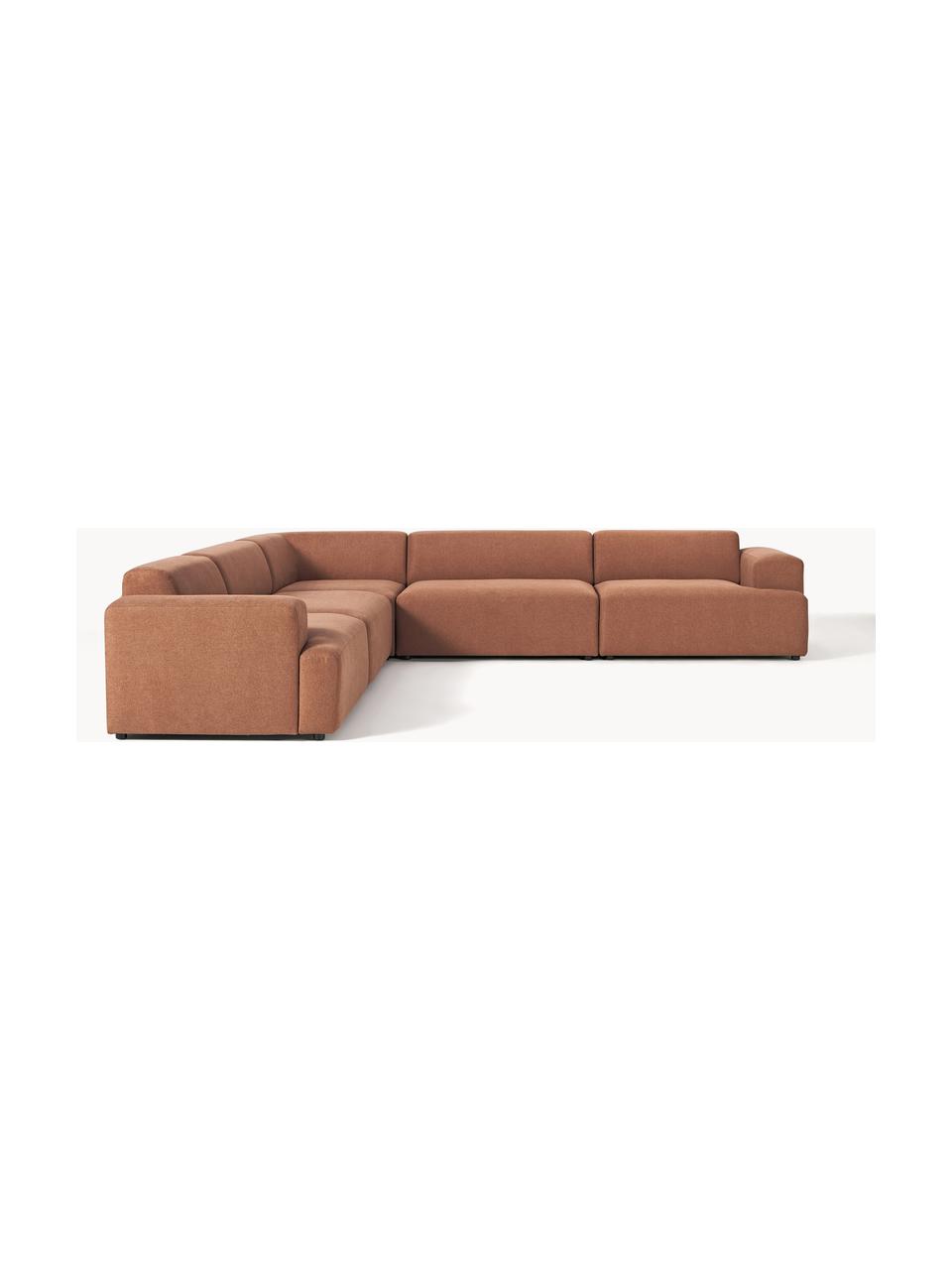 XL-Ecksofa Melva, Bezug: 100 % Polyester Der strap, Gestell: Massives Kiefern- und Fic, Füße: Kunststoff Dieses Produkt, Webstoff Nougat, B 339 x T 339 cm