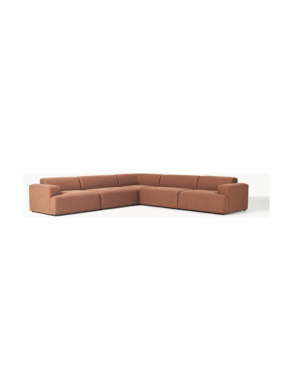 XL-Ecksofa Melva, Bezug: 100 % Polyester Der strap, Gestell: Massives Kiefern- und Fic, Webstoff Nougat, B 339 x T 339 cm